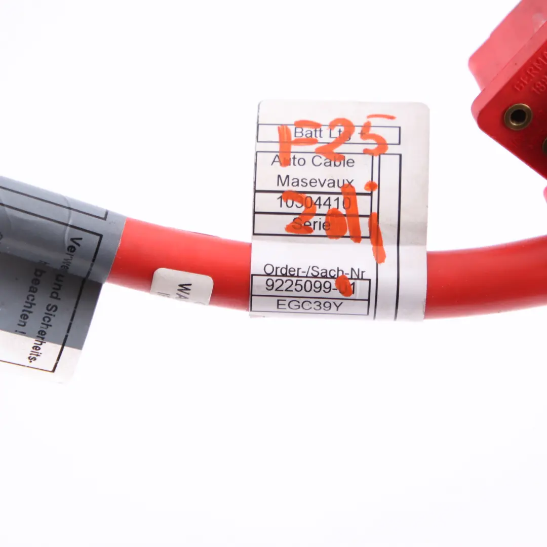 Cable BMW X3 F25 Red Positive Plus Pole Blow Off to Battery with Part number 9225099 Battery Cable BMW X3 F25 Red Positive Plus Pole Blow Off - SKU 9225099 - Part number 9225099
