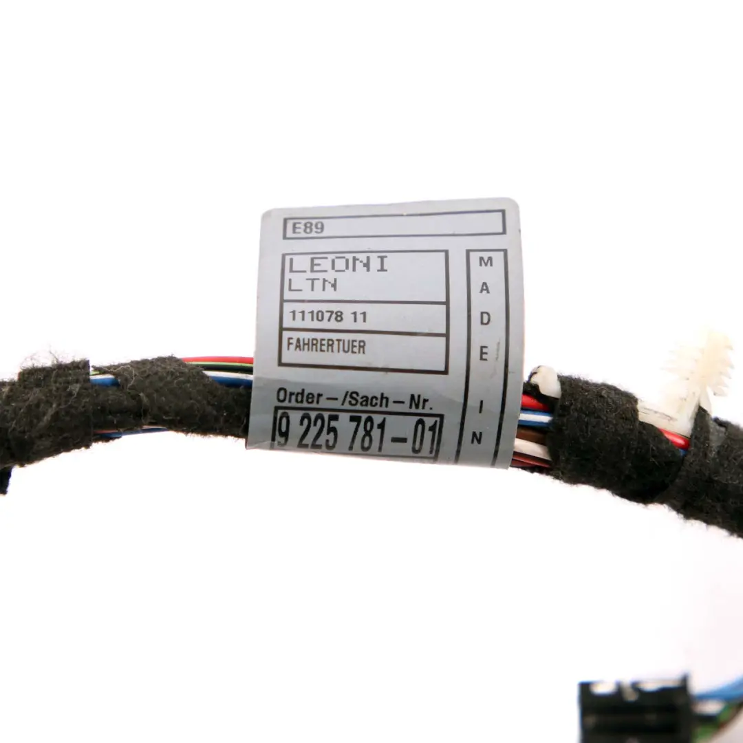 Driver's Side Door Wiring Harness Loom Module Carrier to BMW Z4 E89 with Part number 9225781 BMW Z4 E89 Driver's Side Door Wiring Harness Loom Module Carrier - SKU 9225781 - Part number 9225781