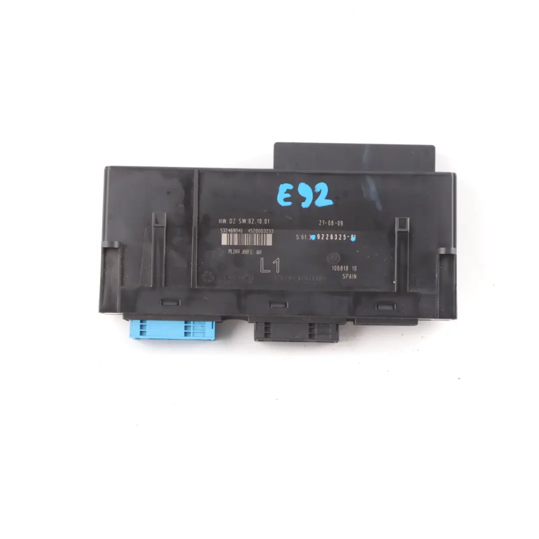 BMW E92 ECU Body Control Module L1 PL2RR JBBFE IIIR Junction Box - SKU 9226325-1 - Part number 9226325