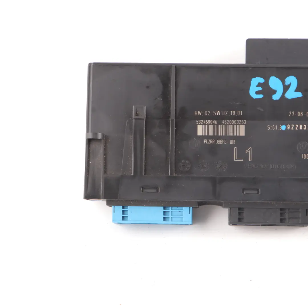 BMW E92 ECU Body Control Module L1 PL2RR JBBFE IIIR Junction Box - SKU 9226325-1 - Part number 9226325