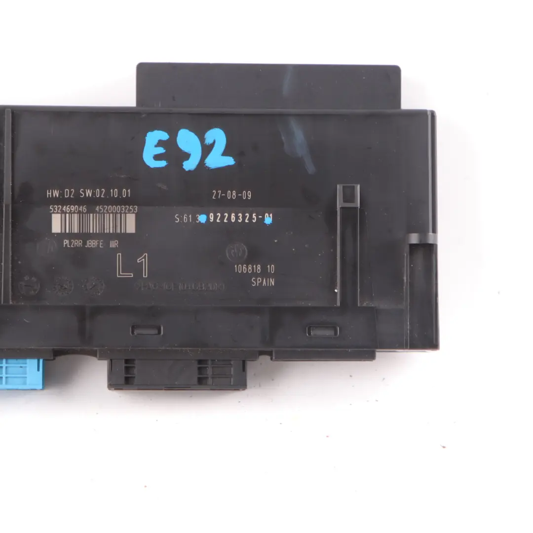 ECU Steuergerät Junction Box L1 PL2RR JBBFE IIIR für BMW E82 mit Teilenummer 9226325 BMW E82 ECU Steuergerät Junction Box L1 PL2RR JBBFE IIIR - SKU 9226325-1 - Teilenummer 9226325
