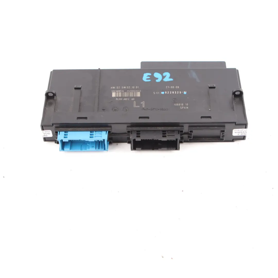 BMW E82 ECU Moduł Komfortu PL2RR JBBFE - SKU 9226325-1 - Numer Części 9226325