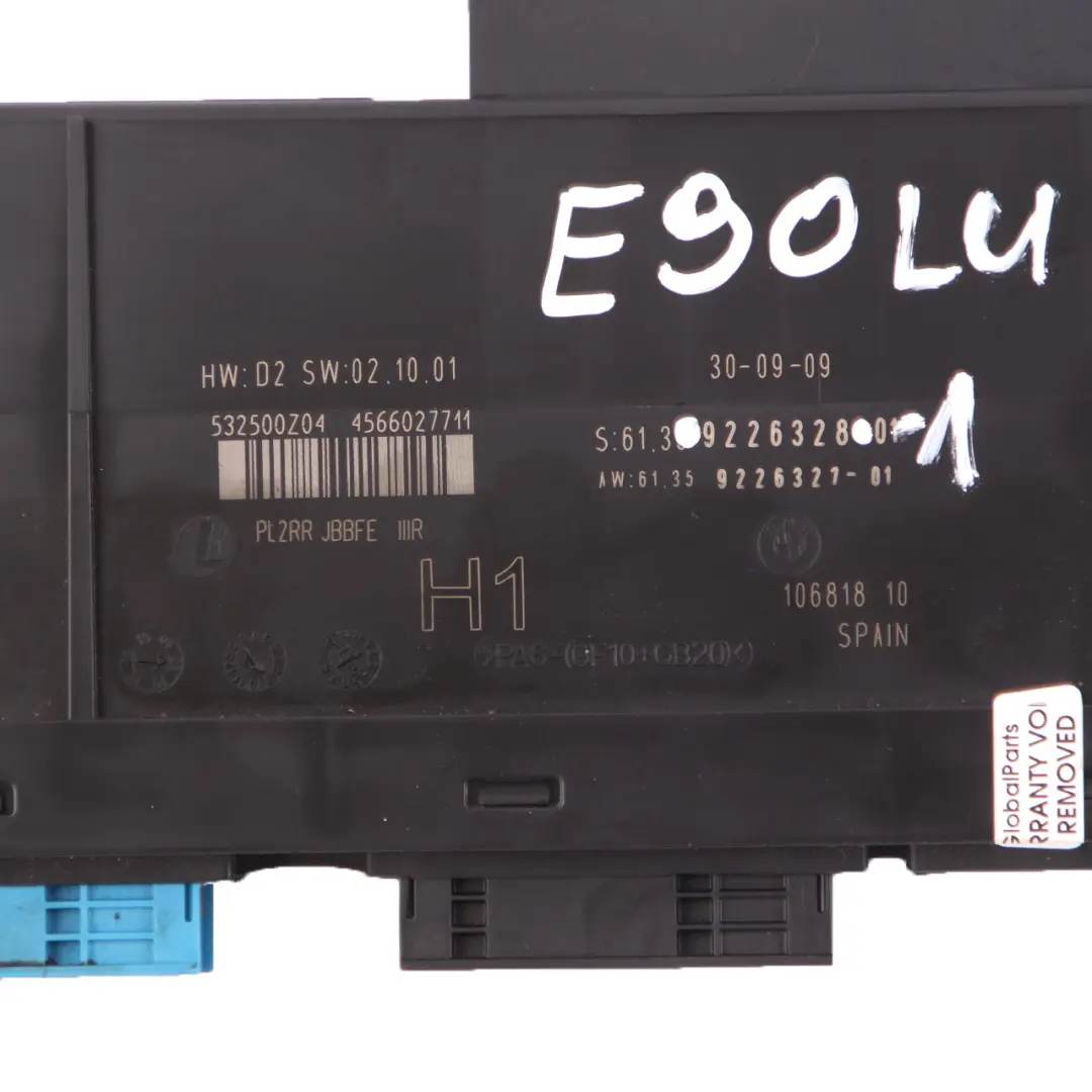 BMW E90 LCI Jonction Module Contrôle Carrosserie H1 PL2RR JBBFE IIIR - SKU 9226328-1 - Numéro de pièce 9226328