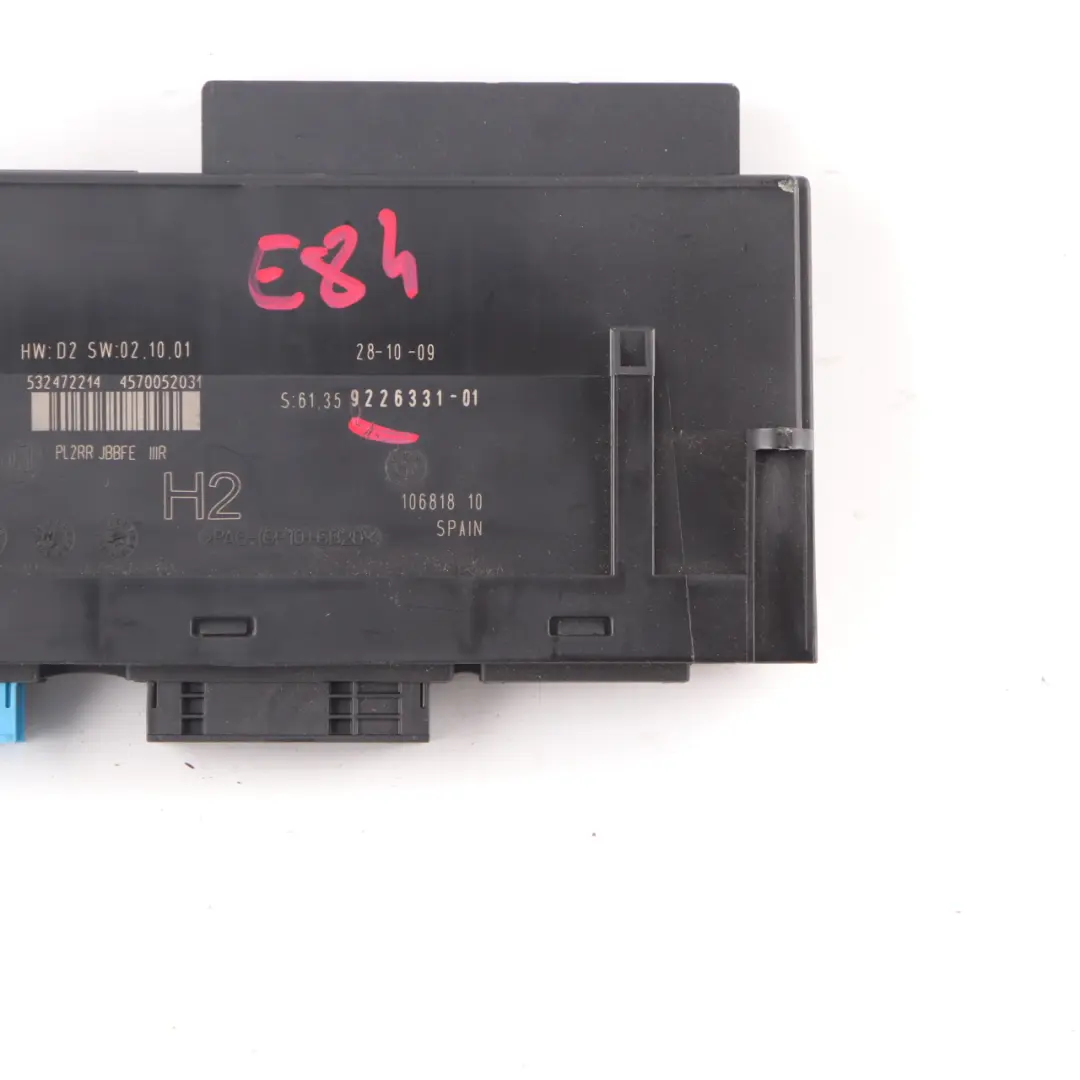 ECU Body Control Module Unit H2 PL2RR JBBFE IIIR to BMW X1 E84 with Part number 9226331 BMW X1 E84 ECU Body Control Module Unit H2 PL2RR JBBFE IIIR - SKU 9226331-2 - Part number 9226331