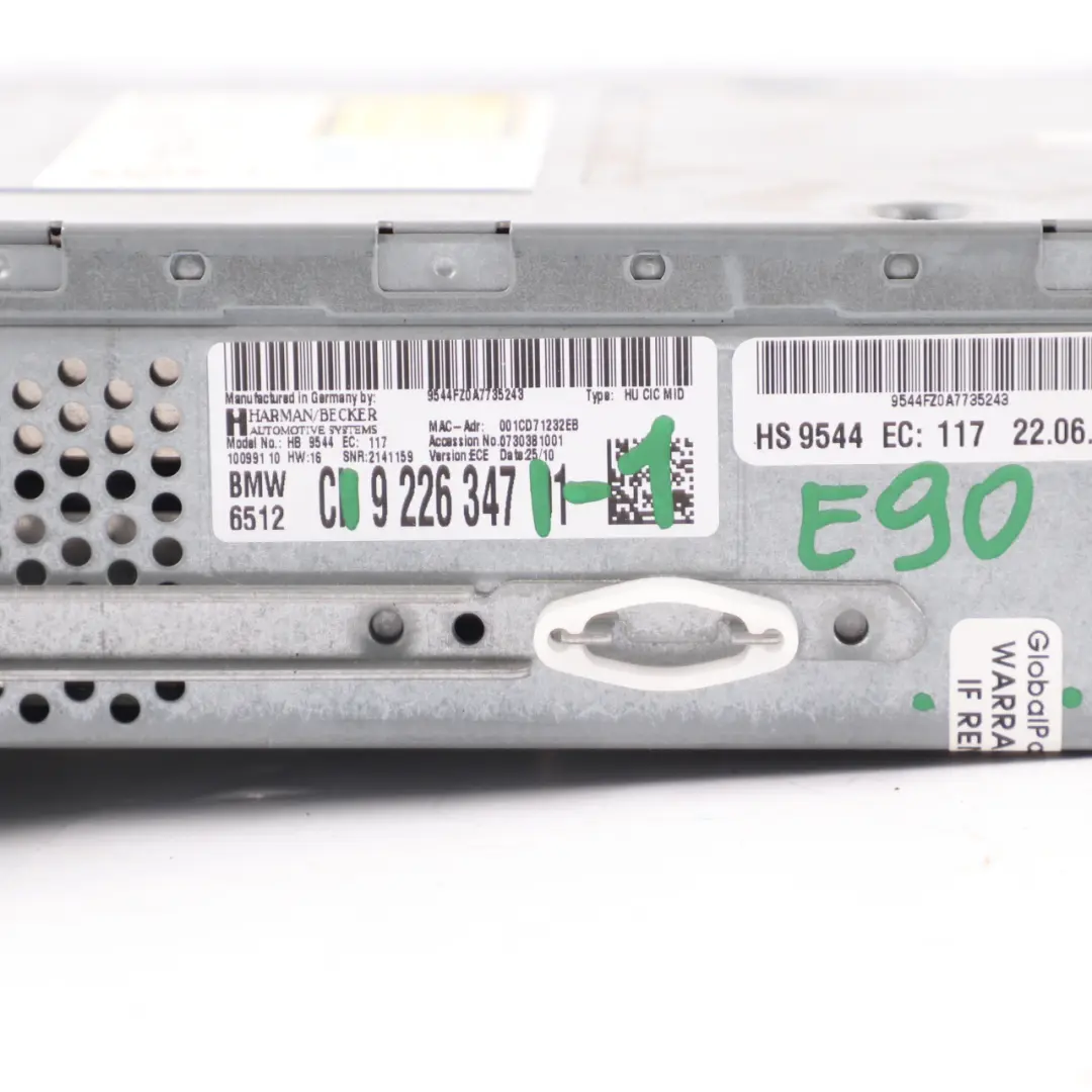 Business System Car Infotaiment CD Player Head Unit CIC to BMW E81 E90 LCI with Part number 9226347 BMW E81 E90 LCI Business System Car Infotaiment CD Player Head Unit CIC - SKU 9226347-1 - Part number 9226347