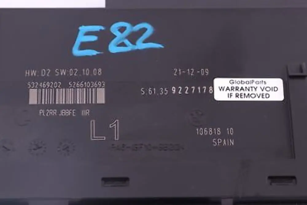 BMW Reihe E82 Steuergerät Steuermodul Anschlussdose L1 PL2RR JBBFE - SKU 9227178 - Teilenummer 9227178