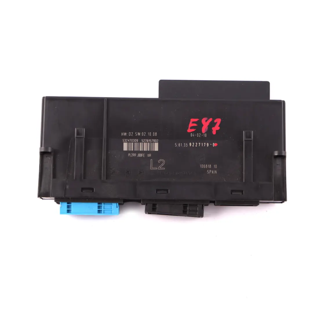 BMW 1 Series E87 Body Control Module ECU L2 PL2RR JBBFE Junction Box - SKU 9227179-1 - Part number 9227179