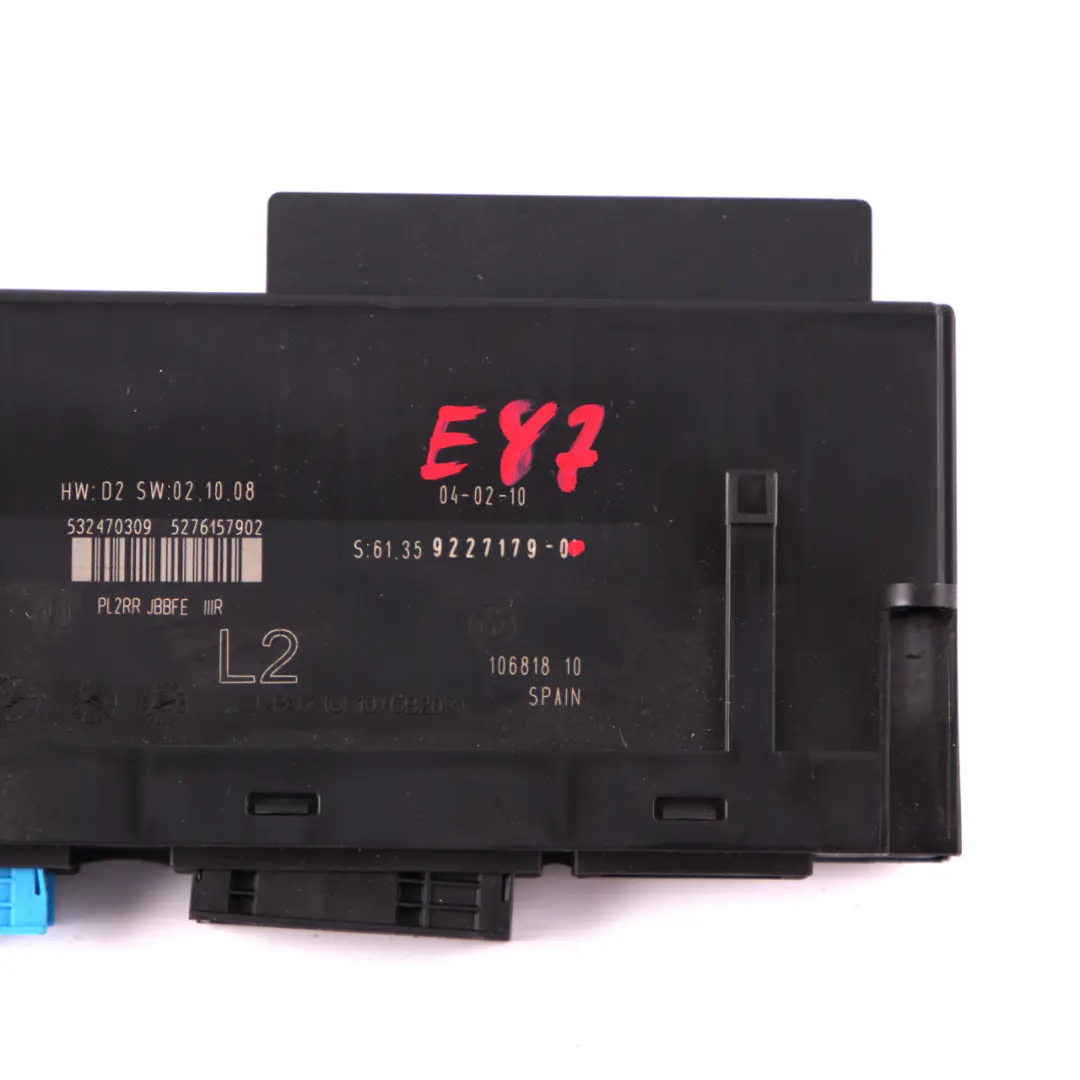 BMW 1 E87 Karosseriesteuergerät ECU L2 PL2RR JBBFE IIIR Junction Box - SKU 9227179-1 - Teilenummer 9227179