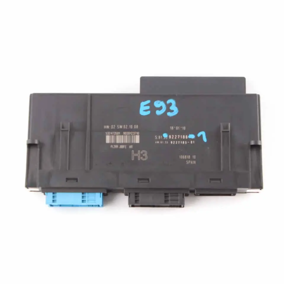 Corpo Modulo di controllo PL2RR JBBFE IIIR H3 Scatola giunzione per BMW E93 con numero di parte 9227186 BMW E93 Corpo Modulo di controllo PL2RR JBBFE IIIR H3 Scatola giunzione - SKU 9227186-1 - Numero di parte 9227186