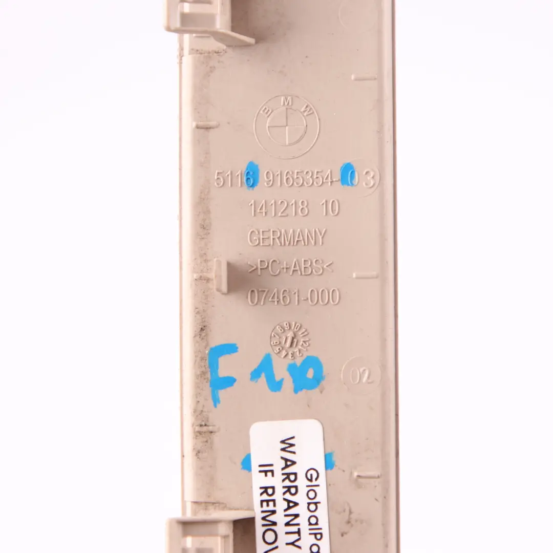 BMW F10 F11 Dashboard Abdeckung Dummy Trim Assistenzsysteme Oyster 9165354 - SKU 9227234 - Teilenummer 9227234