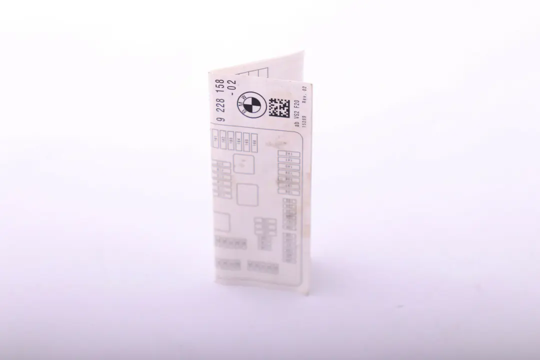 BMW 1 3 er F20 F21 F30 F31 Karte Sicherungsbelegung - SKU 9228158 - Teilenummer 9228158