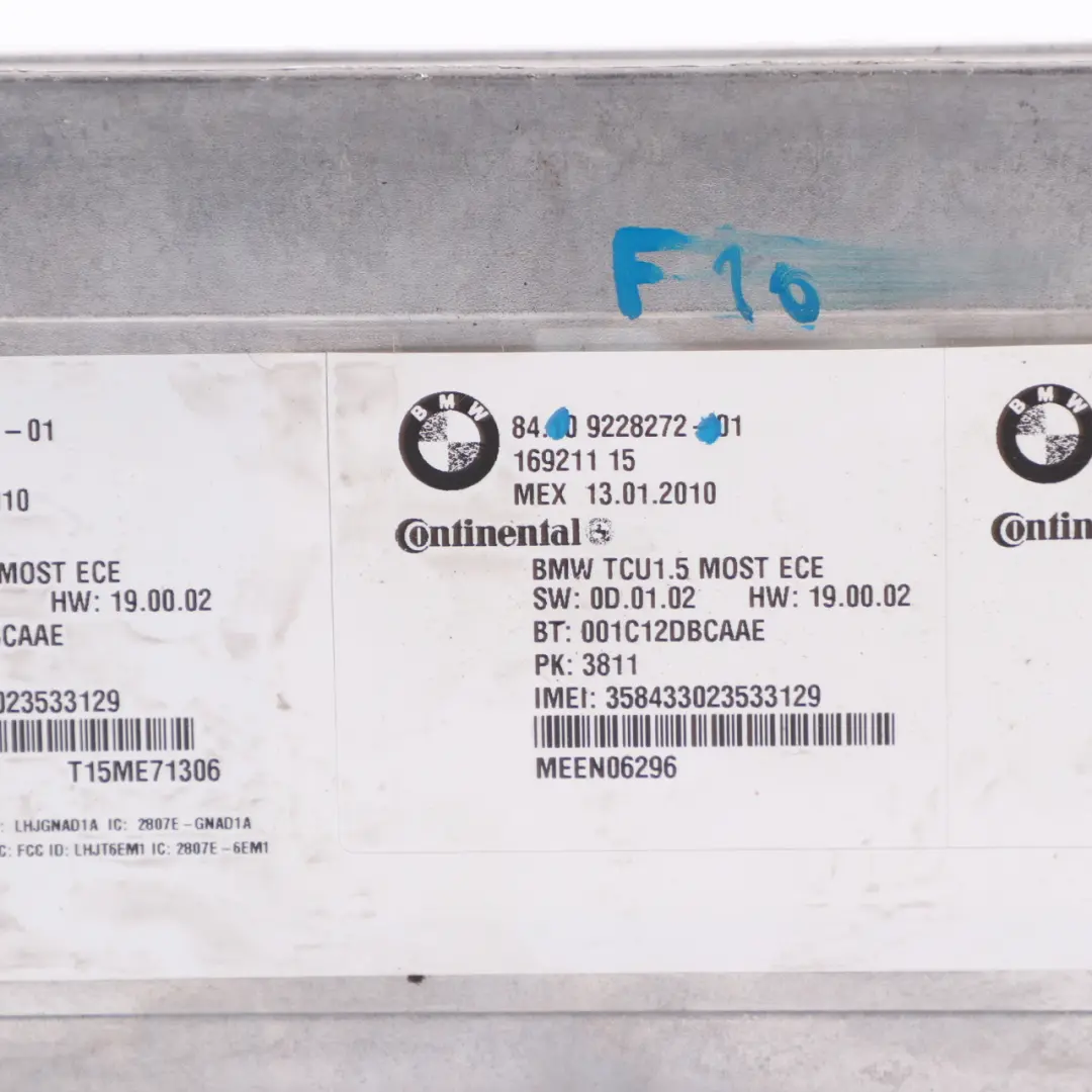BMW F01 F07 F10 F12 Module Télématique Unité de Contrôle Bluetooth ECU - SKU 9228272 - Numéro de pièce 9228272