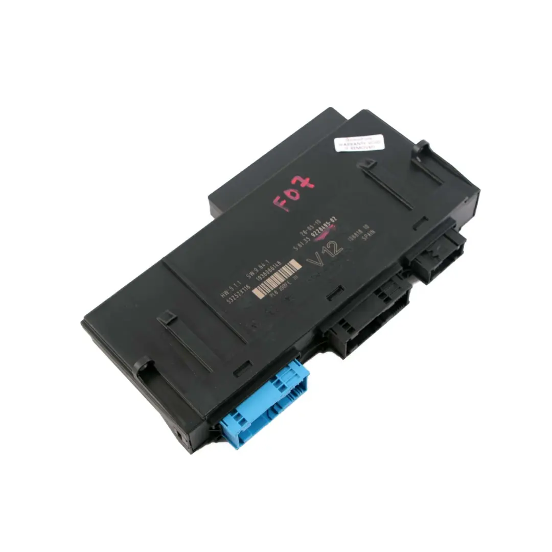 ECU Módulo Control Cuerpo Caja Conexiones V12 PL2 JBBFE III para BMW 5 F07 GT con número de pieza 9228495 BMW 5 F07 GT ECU Módulo Control Cuerpo Caja Conexiones V12 PL2 JBBFE III - SKU 9228495 - Número de pieza 9228495