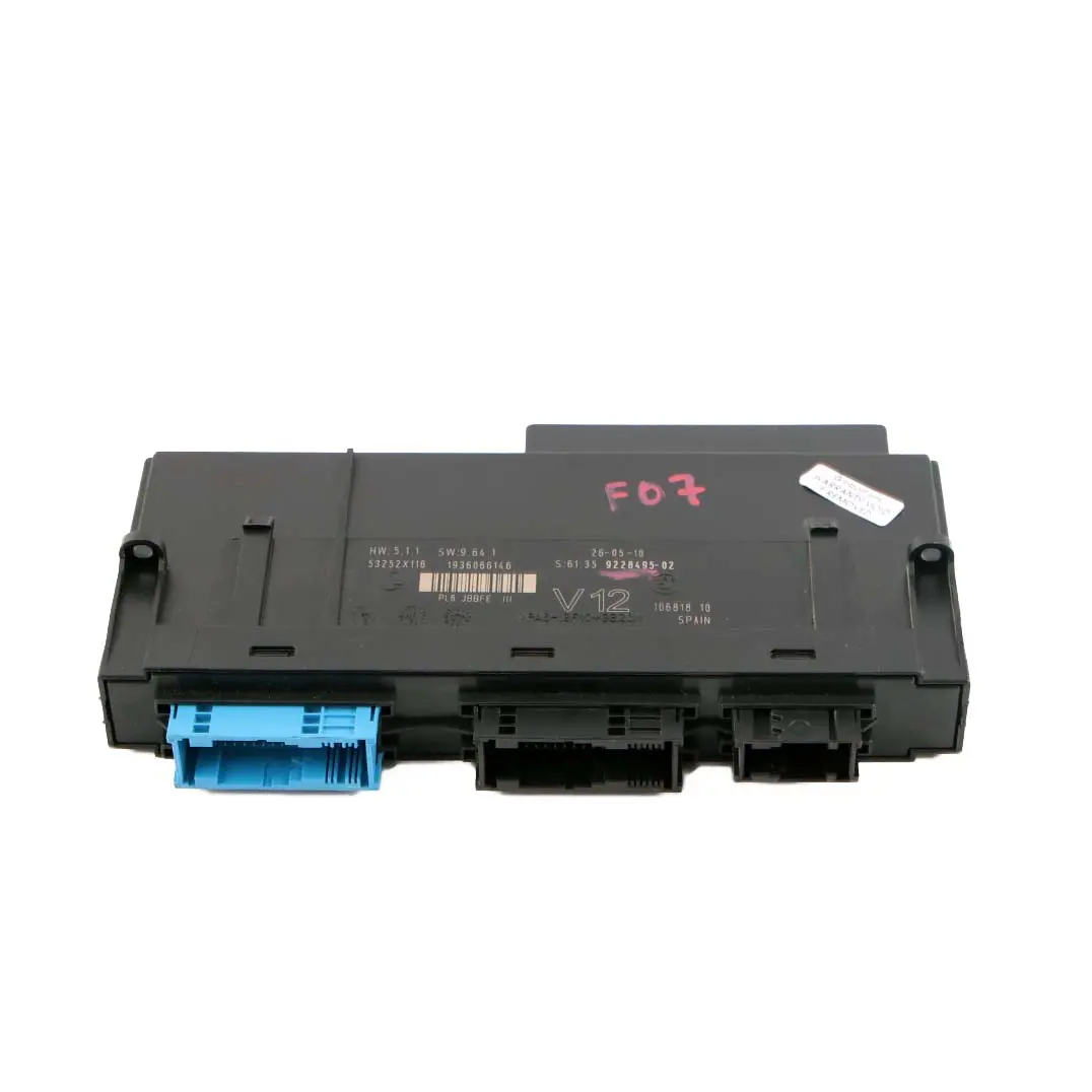 ECU Body Control Module Junction Box V12 PL2 JBBFE III to BMW F07 GT with Part number 9228495 BMW F07 GT ECU Body Control Module Junction Box V12 PL2 JBBFE III - SKU 9228495 - Part number 9228495