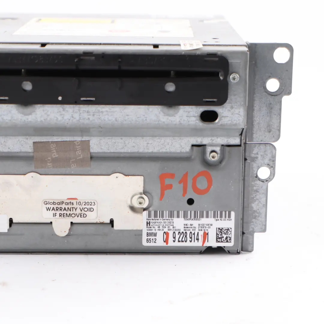  Radio CD Player BMW F10 F11 F13 Navigation ECE Sat Nav Head Unit - SKU 9228914 - Part number 9228914