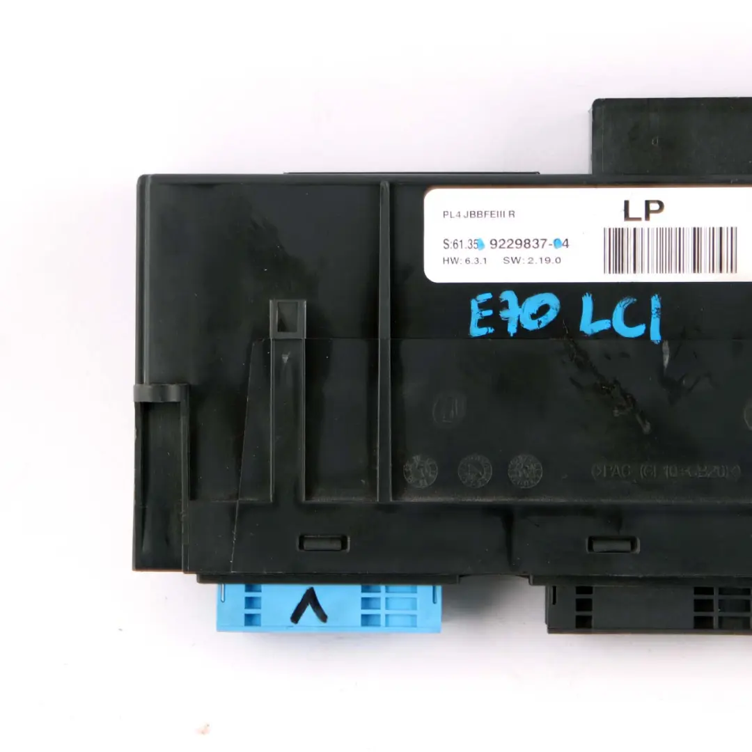 BMW X5 E70 LCI ECU Body Control Module PL4 JBBFE III Junction Box - SKU 9229837 - Part number 9229837