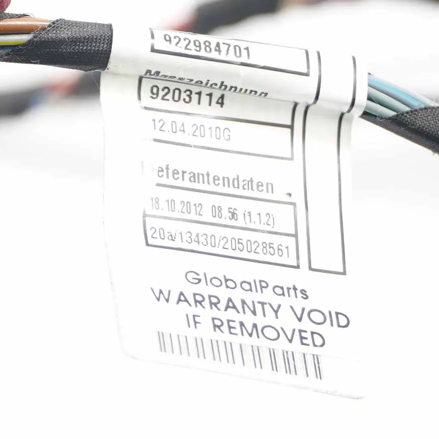 BMW E70 Tür Verkabelung Vorne Beifahrer Tür Loom Kabel Kabelbaum - SKU 9229847 - Teilenummer 9229847