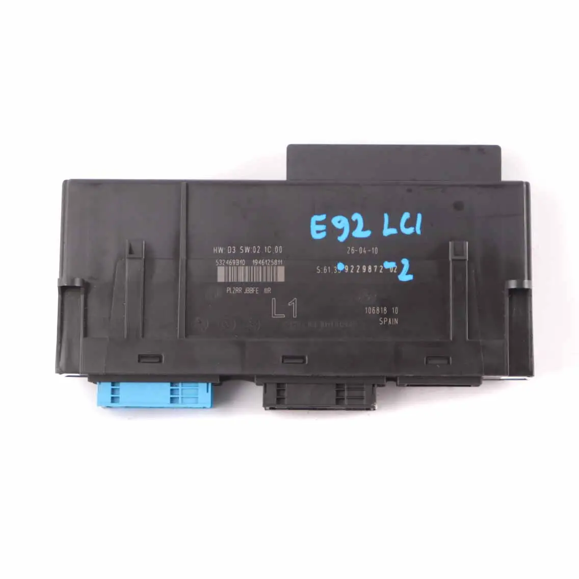 BMW E92 LCI Body Control Module ECU Junction Box L1 PL2RR JBBFE IIIR 9229872