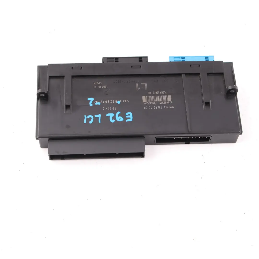 Body Control Module ECU Junction Box L1 PL2RR JBBFE IIIR BMW E92 LCI - SKU 9229872-2 - Part number 9229872