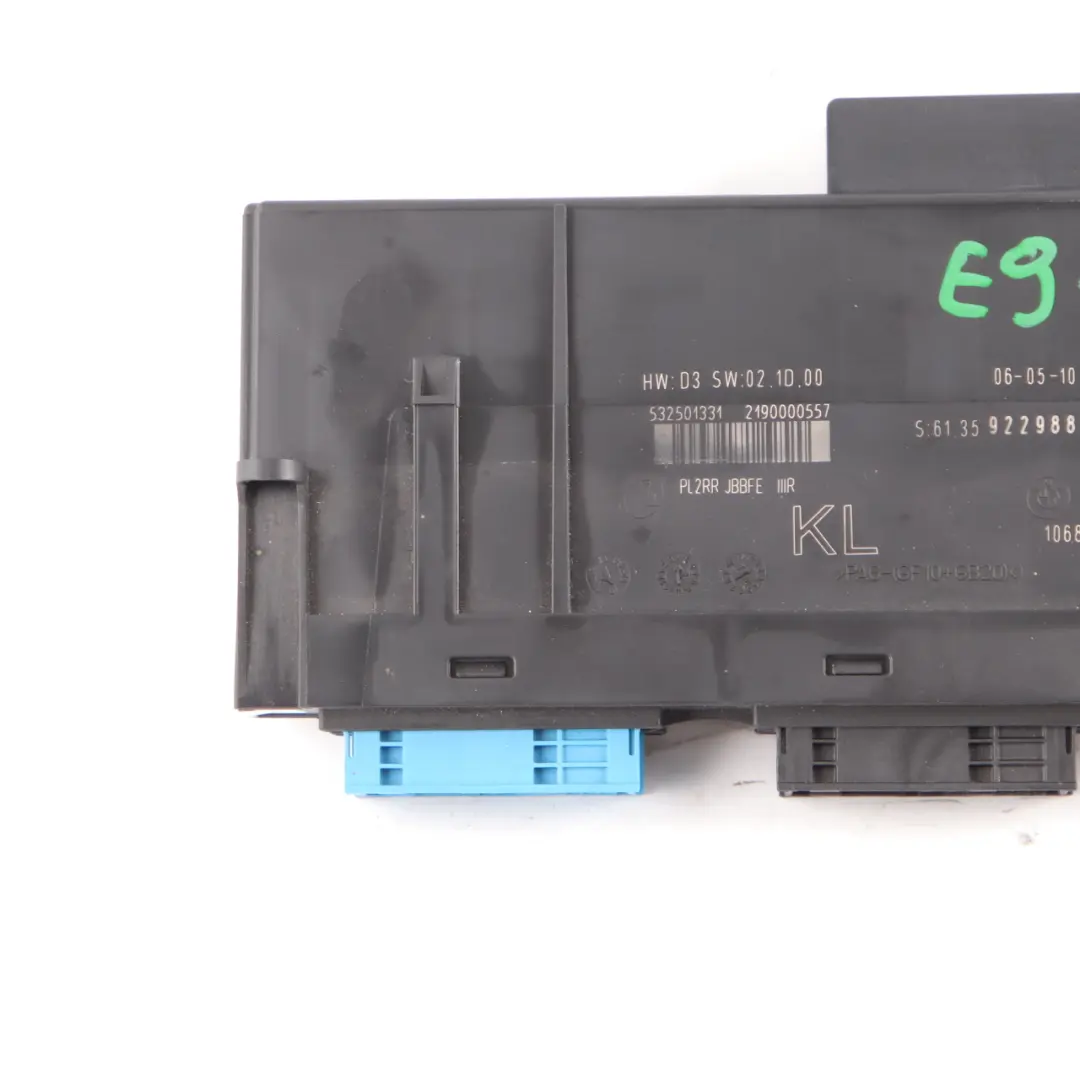 BMW E91 Touring Body Control Module Unit Junction Box KL PL2RR JBBFE - SKU 9229885-1 - Part number 9229885