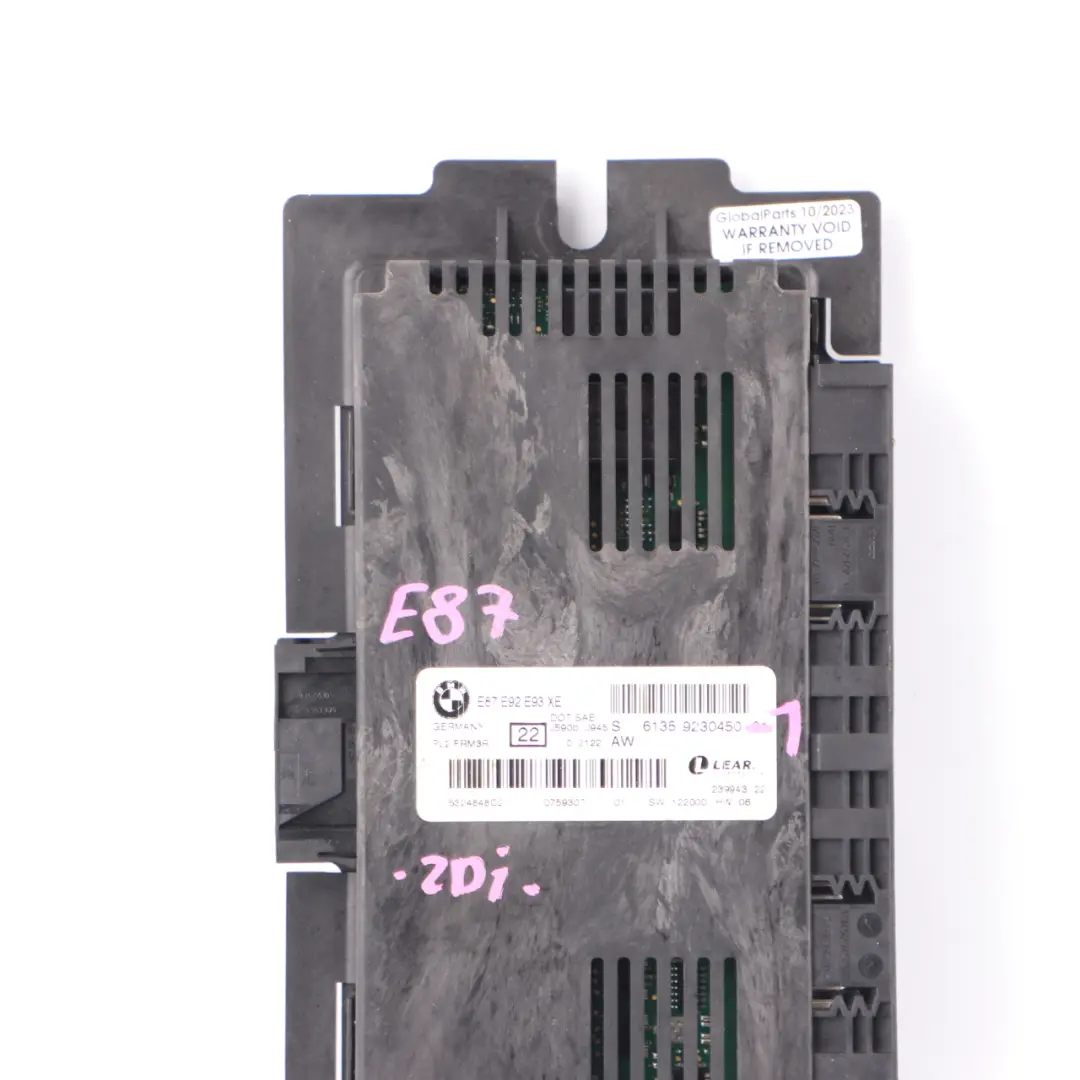 Footwell Light Control Unit Module ECU Lear FRM3R PL2 to BMW E87 with Part number 9230450 BMW E87 Footwell Light Control Unit Module ECU Lear FRM3R PL2 - SKU 9230450-1 - Part number 9230450