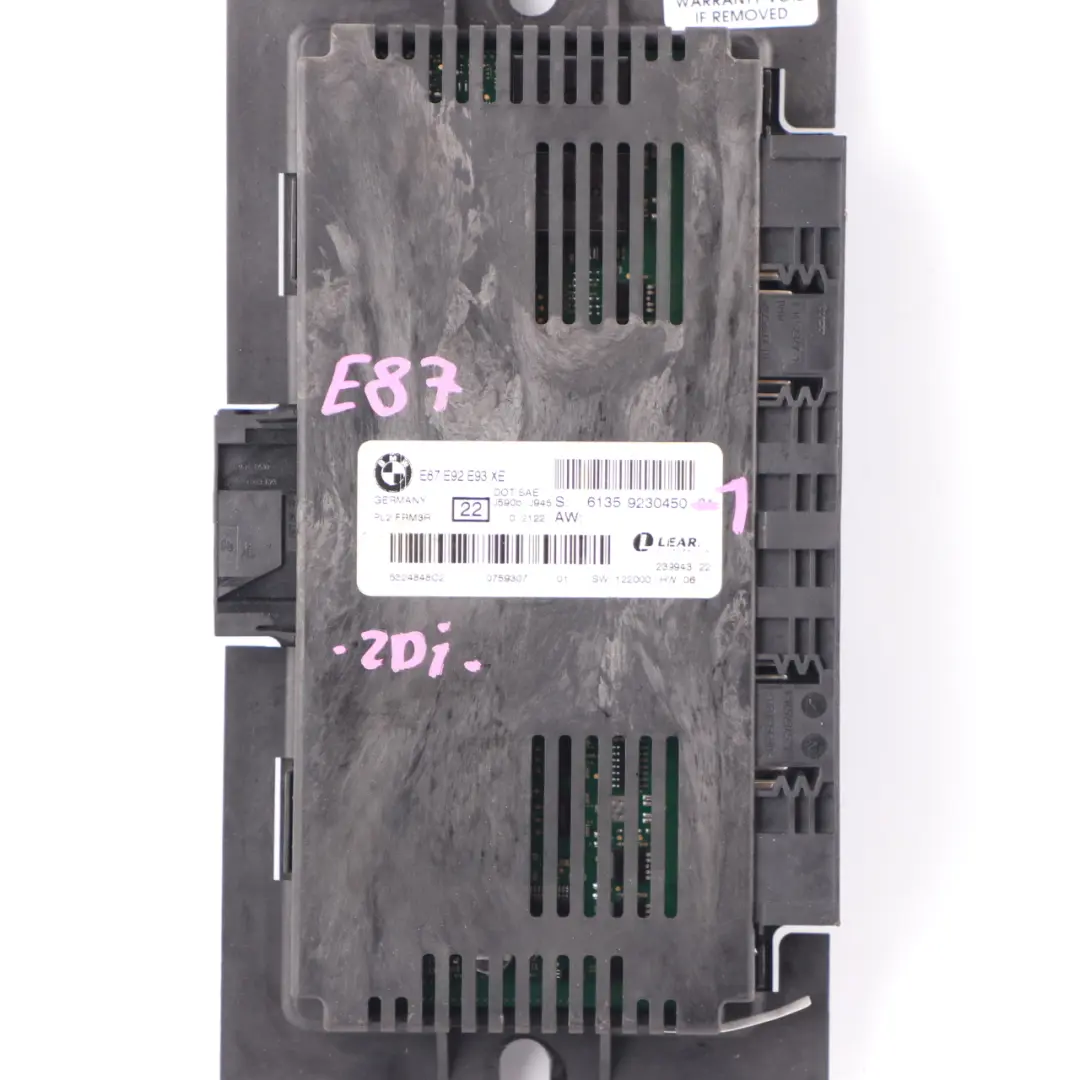 Footwell Light Control Unit Module ECU Lear FRM3R PL2 to BMW E87 with Part number 9230450 BMW E87 Footwell Light Control Unit Module ECU Lear FRM3R PL2 - SKU 9230450-1 - Part number 9230450