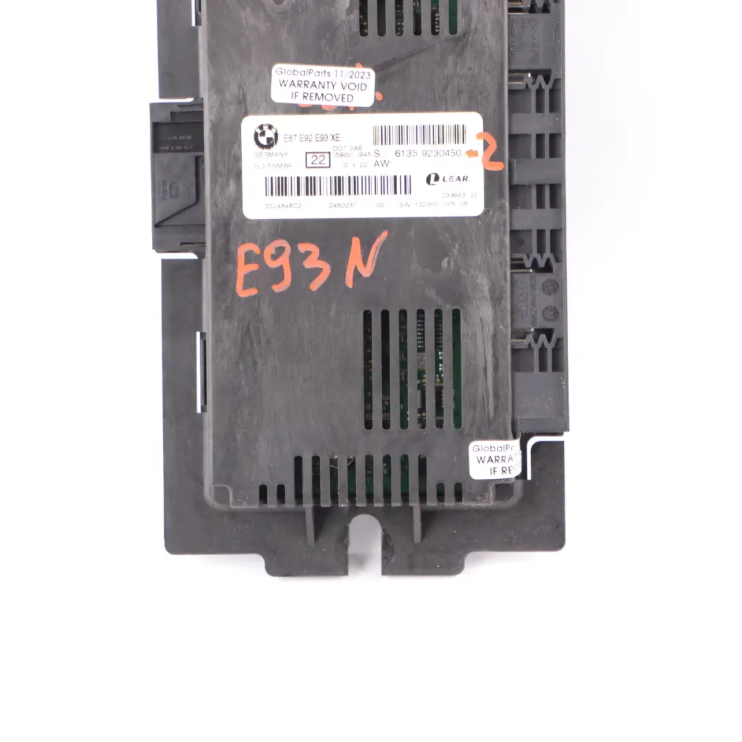 Footwell Light Control Unit Module Lear FRM3R PL2 to BMW E93 LCI with Part number 9230450 BMW E93 LCI Footwell Light Control Unit Module Lear FRM3R PL2 - SKU 9230450-2 - Part number 9230450