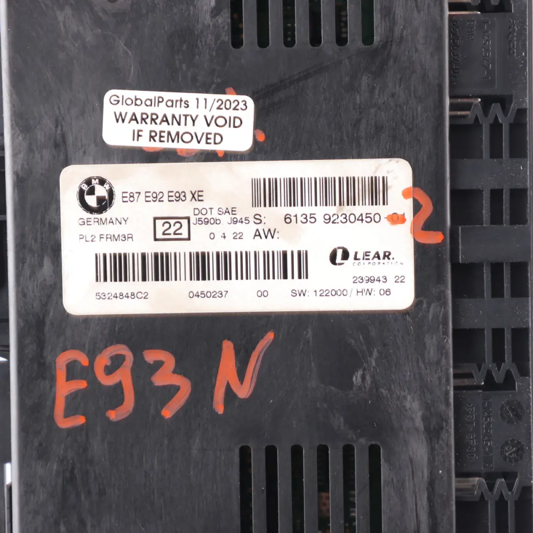 BMW E93 LCI Footwell Light Control Unit Module Lear FRM3R PL2 - SKU 9230450-2 - Part number 9230450