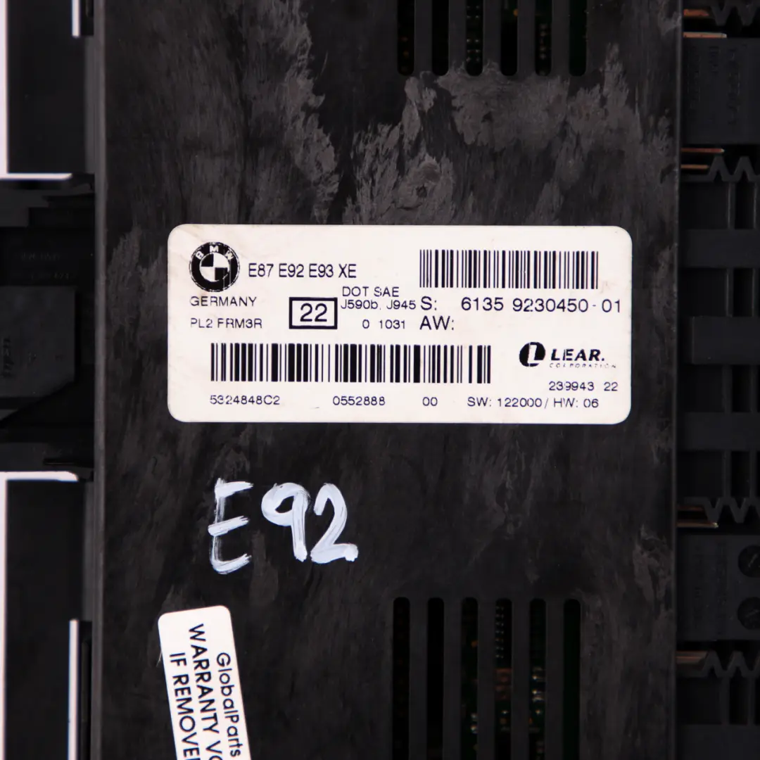 Fußraum Lichtsteuermodul Lear FRM3R PL2 für BMW 3 er E92 Coupe mit Teilenummer 9230450 BMW 3 er E92 Coupe Fußraum Lichtsteuermodul Lear FRM3R PL2 - SKU 9230450 - Teilenummer 9230450