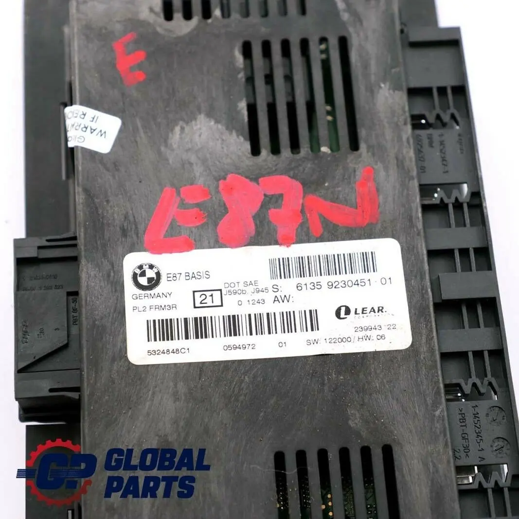 BMW 1 E87 LCI ecu eclairage D'Espace pour les Pieds Base PL2 FRM3R Lear - SKU 9230451 - Numéro de pièce 9230451