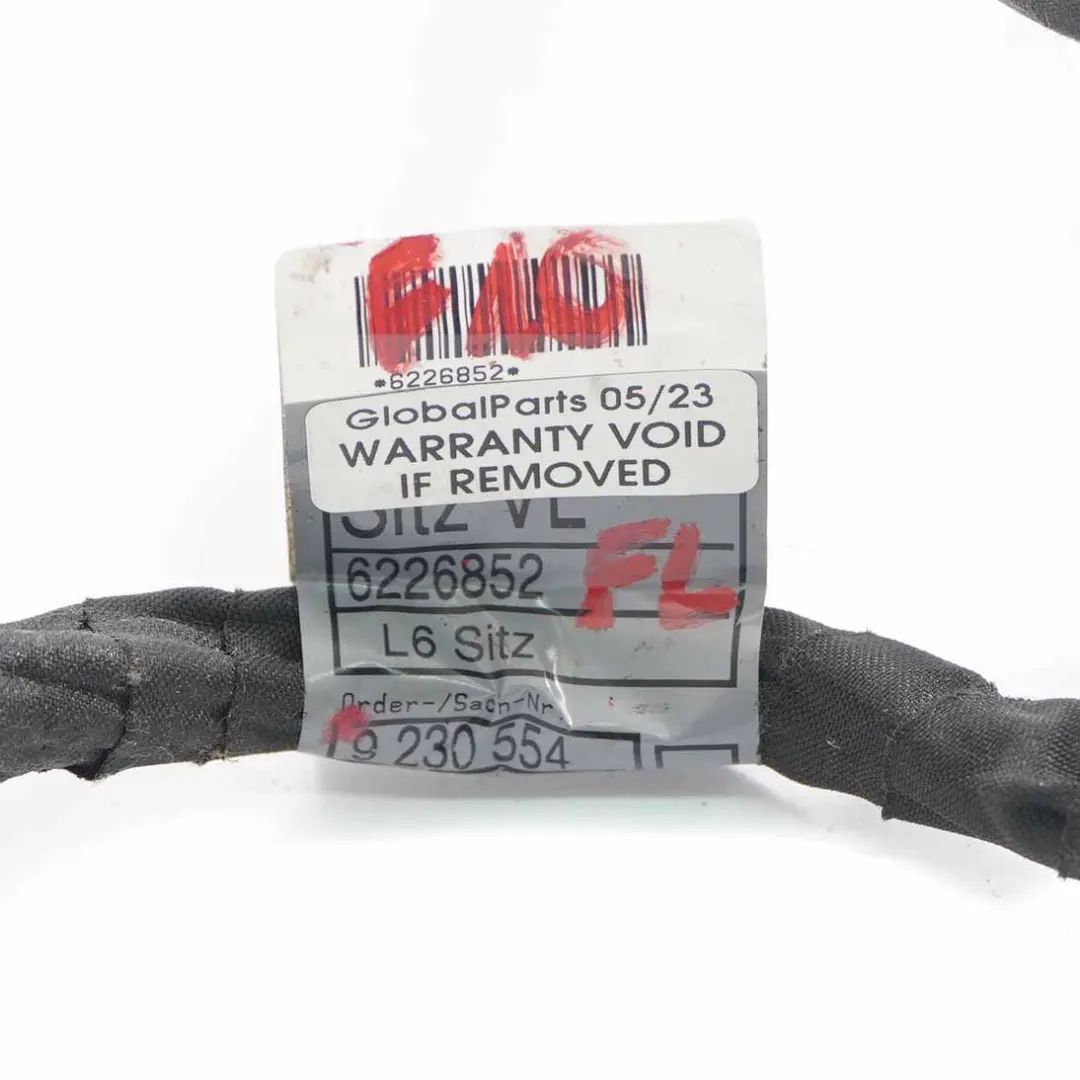 BMW F10 F11 Câble sièges Commande pompe lombaire lordose avant gauche - SKU 9230554 - Numéro de pièce 9230554