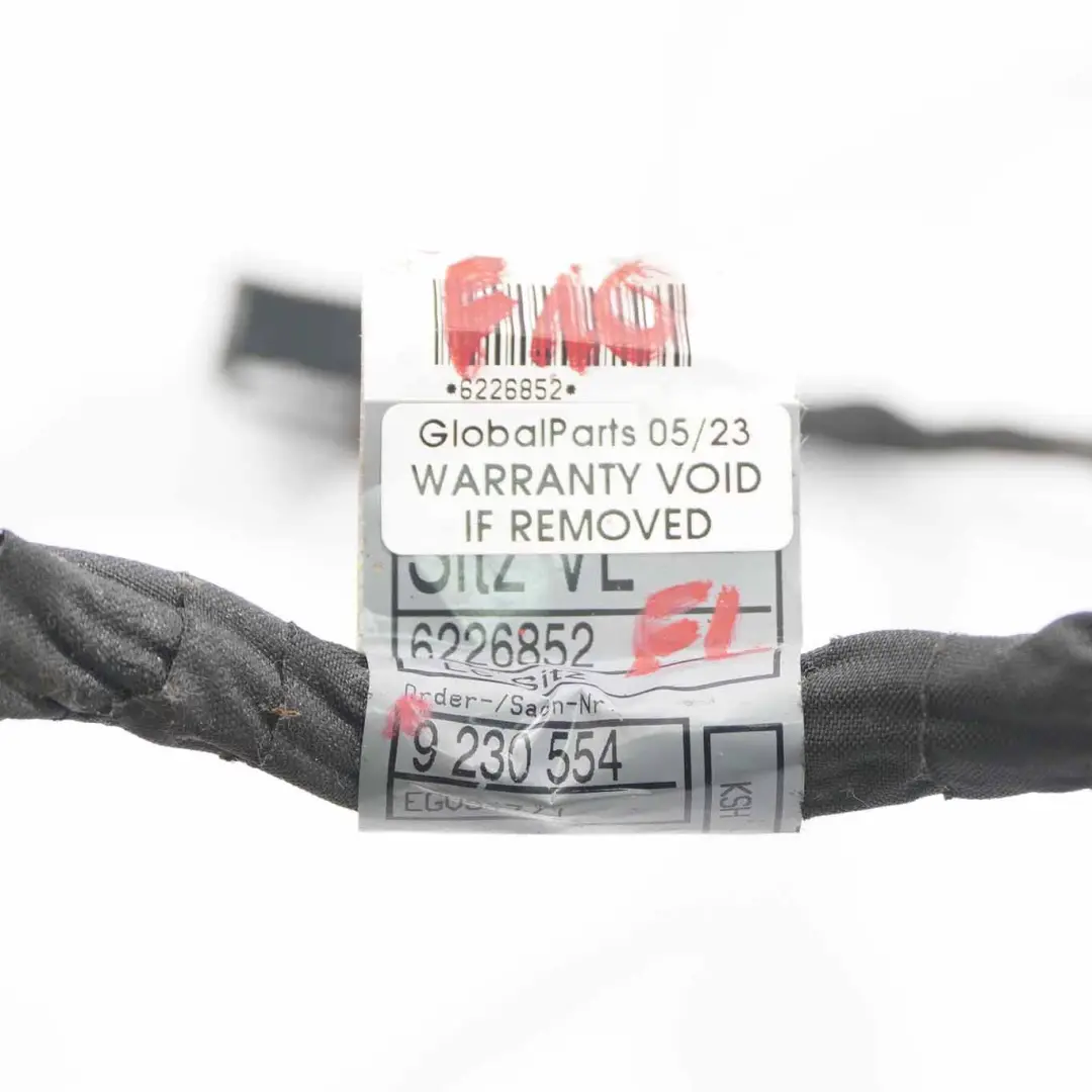 BMW F10 F11 Câble sièges Commande pompe lombaire lordose avant gauche - SKU 9230554 - Numéro de pièce 9230554