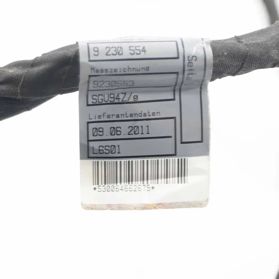 BMW F10 F11 Câble sièges Commande pompe lombaire lordose avant gauche - SKU 9230554 - Numéro de pièce 9230554