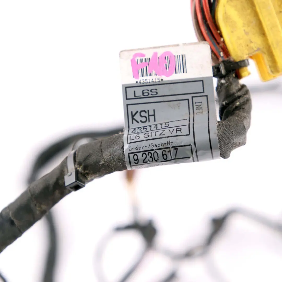Front Right O/S Seat Wiring Loom Cable Harness to BMW F10 with Part number 9230617 BMW F10 Front Right O/S Seat Wiring Loom Cable Harness - SKU 9230617 - Part number 9230617
