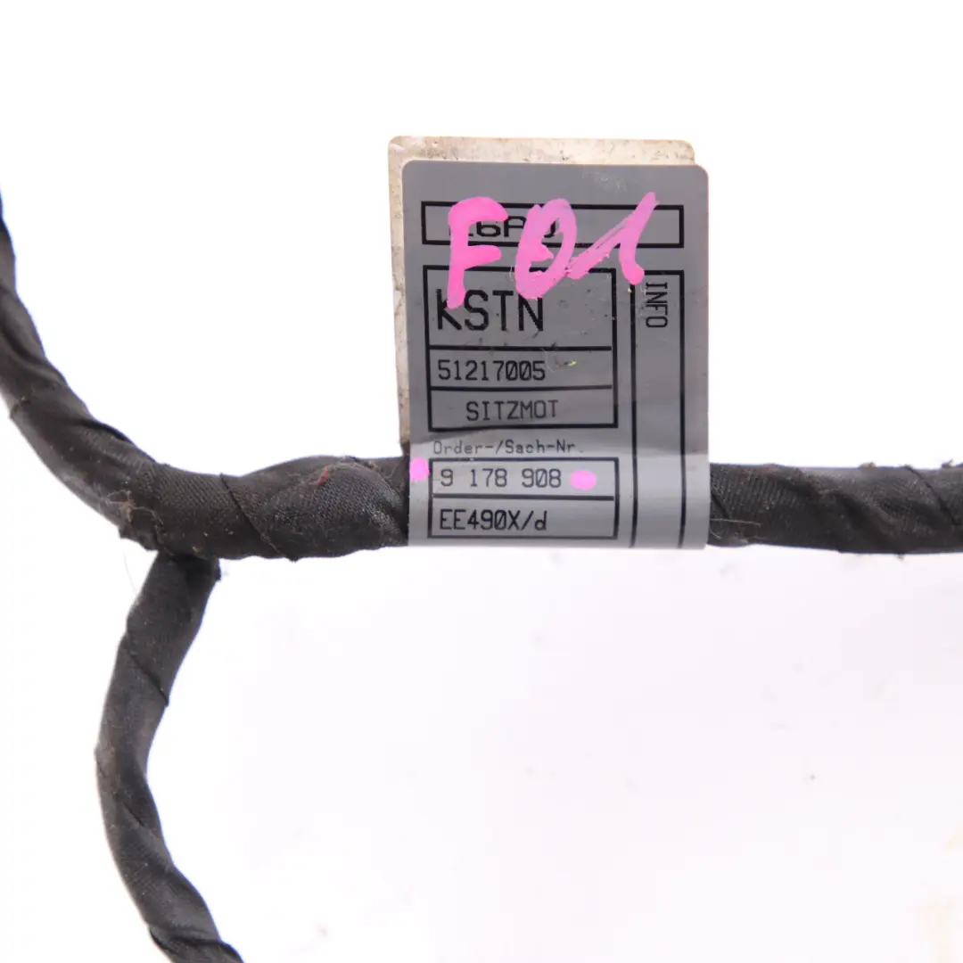 Faisceau De Câblage Du Moteur De Siège Confort Avant Gauche 9178908 pour BMW F01 F10 à propos du numéro de pièce 9231446 BMW F01 F10 Faisceau De Câblage Du Moteur De Siège Confort Avant Gauche 9178908 - SKU 9231446 - Numéro de pièce 9231446