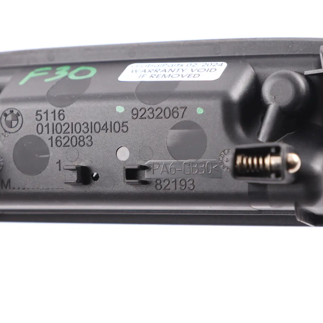 Consola Cenicero BMW F30 F80 F31 F82 F32 F36 Almacenamiento Insertar - SKU 9232067 - Número de pieza 9232067