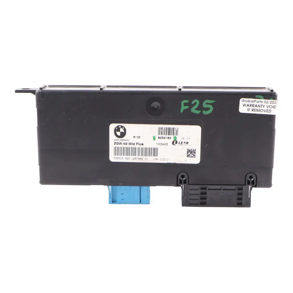 BMW X3 F25 Central Gateway Module Control Unit Lear ZGW-02 Lear 9232163