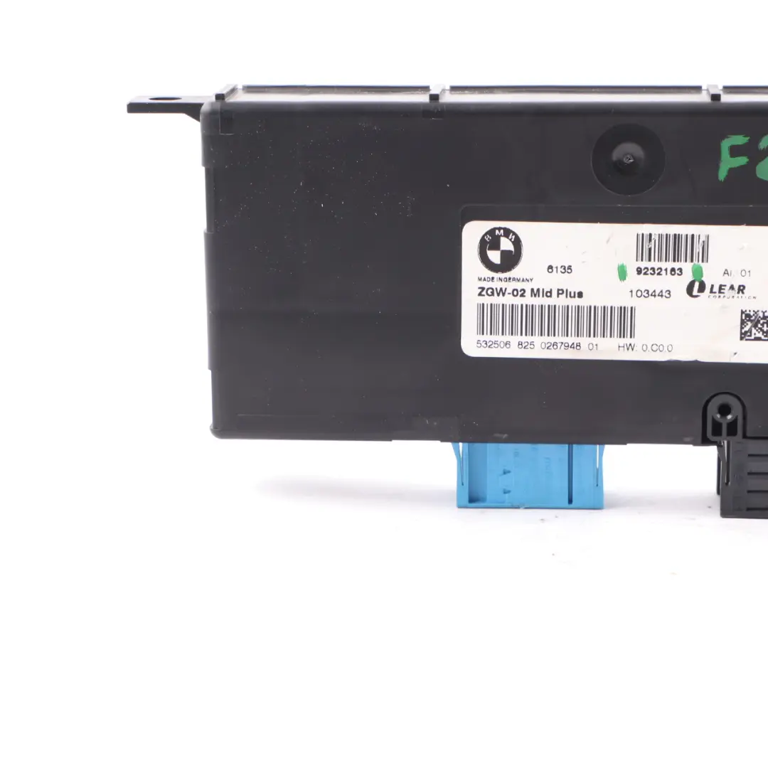 Central Gateway Module Control Unit Lear ZGW-02 Lear to BMW X3 F25 with Part number 9232163 BMW X3 F25 Central Gateway Module Control Unit Lear ZGW-02 Lear - SKU 9232163 - Part number 9232163