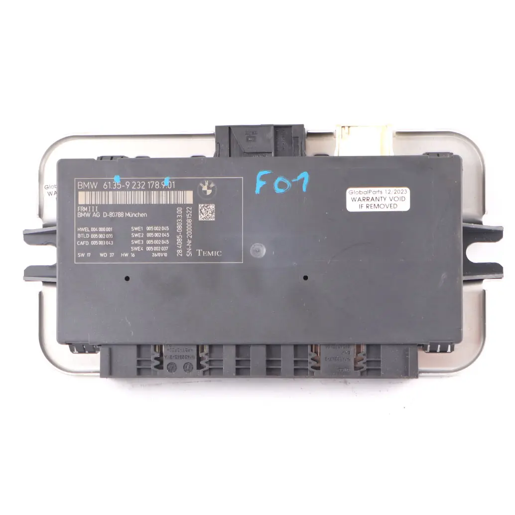 Fotwell Compartment Module Light Control Unit FRM III Temic to BMW F01 with Part number 9232178 BMW F01 Fotwell Compartment Module Light Control Unit FRM III Temic - SKU 9232178 - Part number 9232178