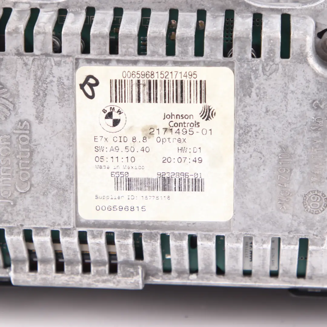  Dashboard Monitor BMW X5 X6 E70 E71 Onboard Display Screen 8,8" 9232896 - SKU 9232896-1 - Part number 9224959