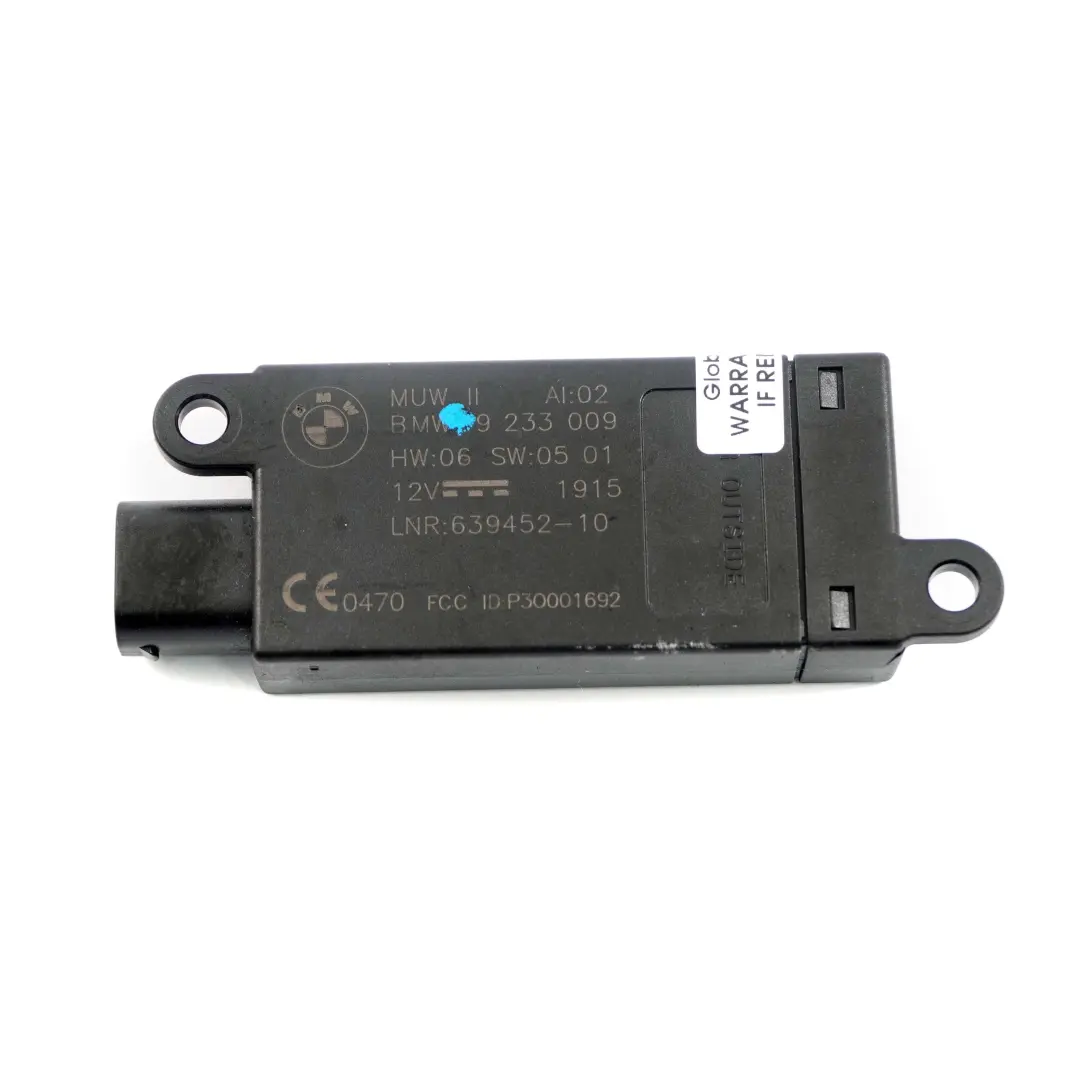 DWA-Alarm System Module Unit ECU to BMW F33 F83 M4 Convertible with Part number 9233009 BMW F33 F83 M4 Convertible DWA-Alarm System Module Unit ECU - SKU 9233009 - Part number 9233009