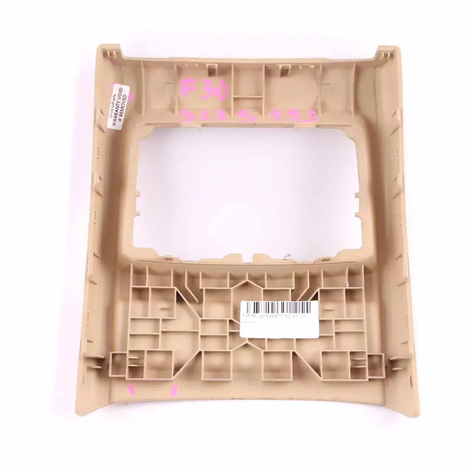 Trim Centre Console BMW F30 F31 F32 Covering Rear Veneto Beige 9218908 to with Part number 9235493 Trim Centre Console BMW F30 F31 F32 Covering Rear Veneto Beige 9218908 - SKU 9235493 - Part number 9235493