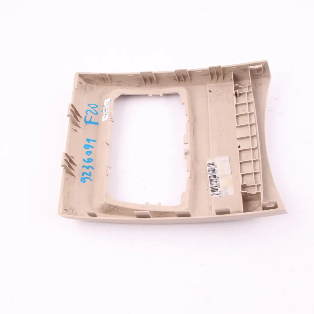 Trim Centre Console BMW F20 F21 F22 Rear Cover Covering Oyster to with Part number 9236091 Trim Centre Console BMW F20 F21 F22 Rear Cover Covering Oyster - SKU 9236091 - Part number 9236091