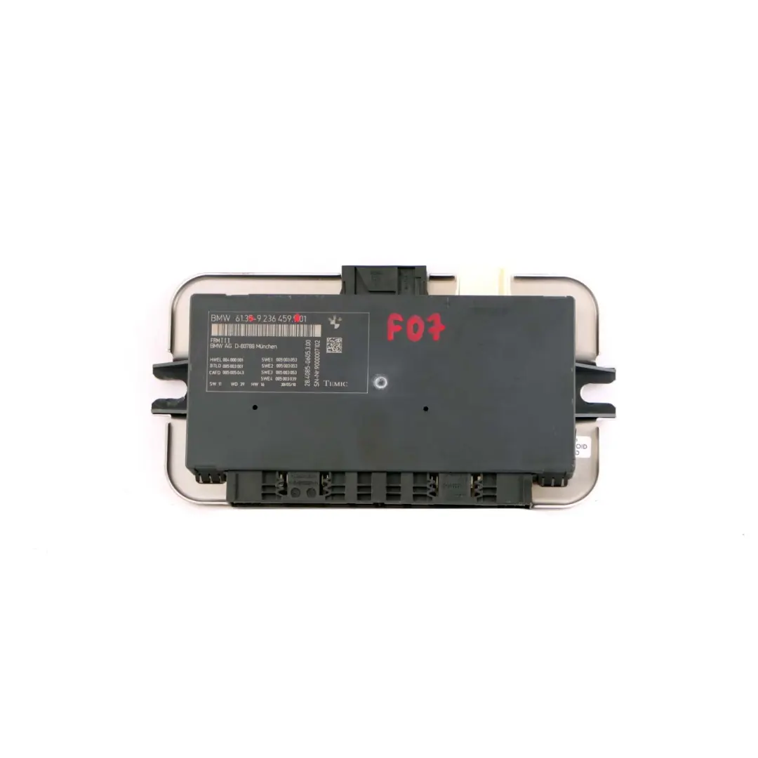 Module contrôle l'éclairage l'habitacle ECU FRM III pour BMW F07 GT à propos du numéro de pièce 9236459 BMW F07 GT Module contrôle l'éclairage l'habitacle ECU FRM III - SKU 9236459 - Numéro de pièce 9236459