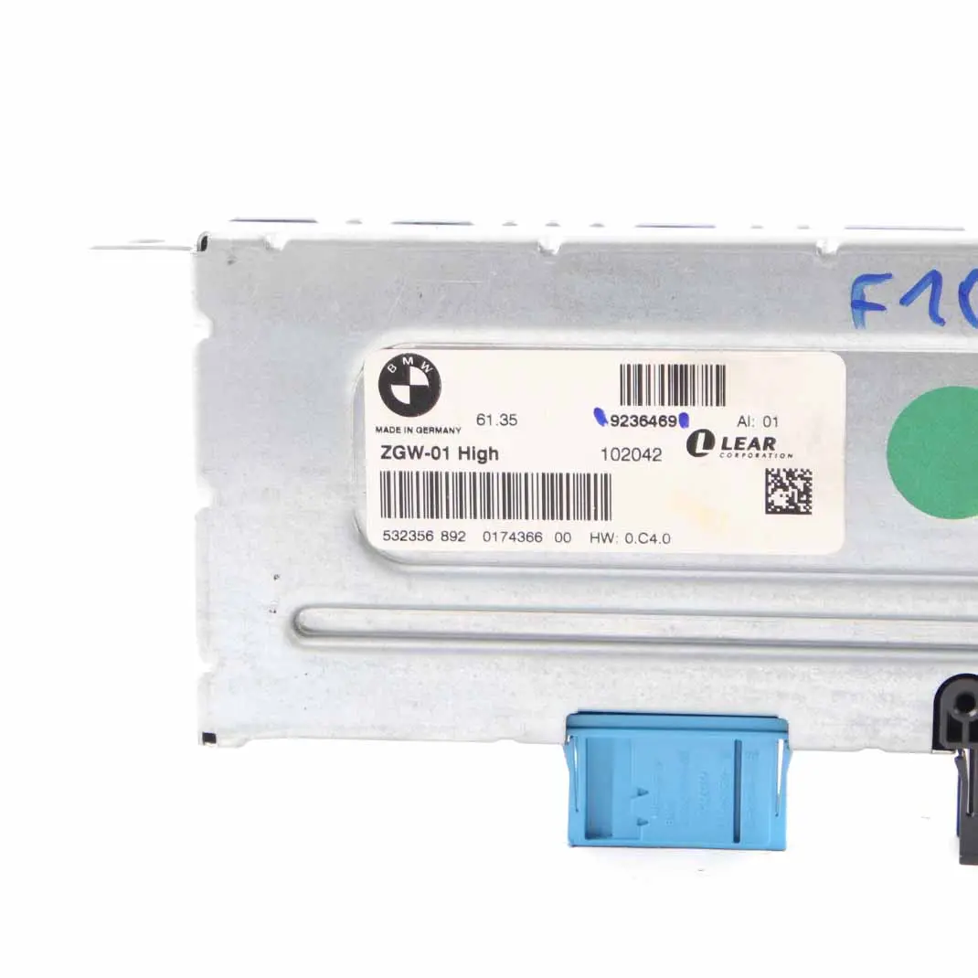 Gateway Module BMW F10 F11 Central Control Unit Lear ZGW-01 High to with Part number 9236469 Gateway Module BMW F10 F11 Central Control Unit Lear ZGW-01 High - SKU 9236469 - Part number 9236469