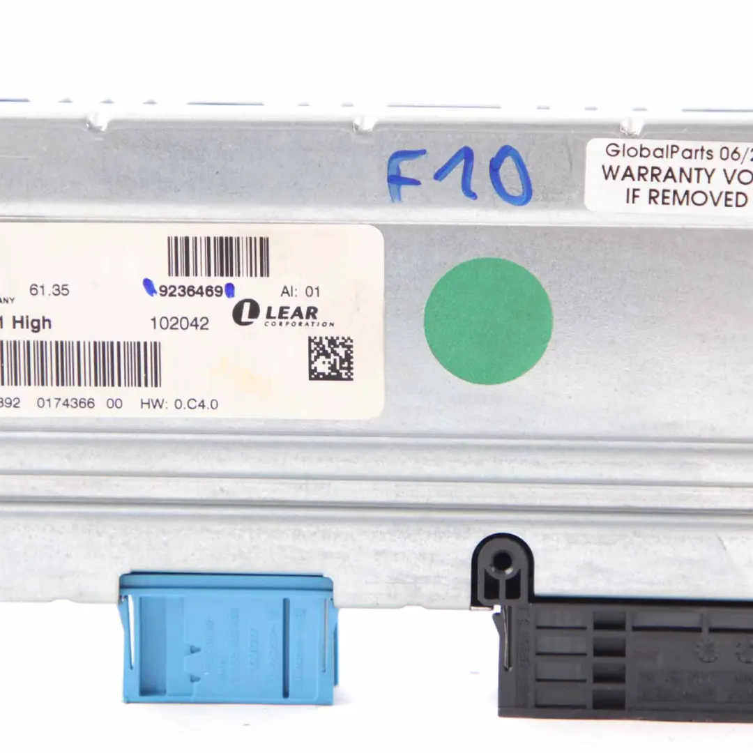 Gateway Module BMW F10 F11 Central Control Unit Lear ZGW-01 High to with Part number 9236469 Gateway Module BMW F10 F11 Central Control Unit Lear ZGW-01 High - SKU 9236469 - Part number 9236469