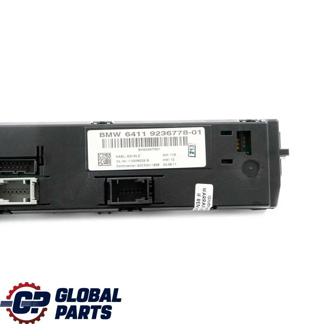 Conditioning Control Switch to BMW E81 E87 E90 LCI E91 E92 Air with Part number 9236778 BMW E81 E87 E90 LCI E91 E92 Air Conditioning Control Switch - SKU 9236778 - Part number 9236778