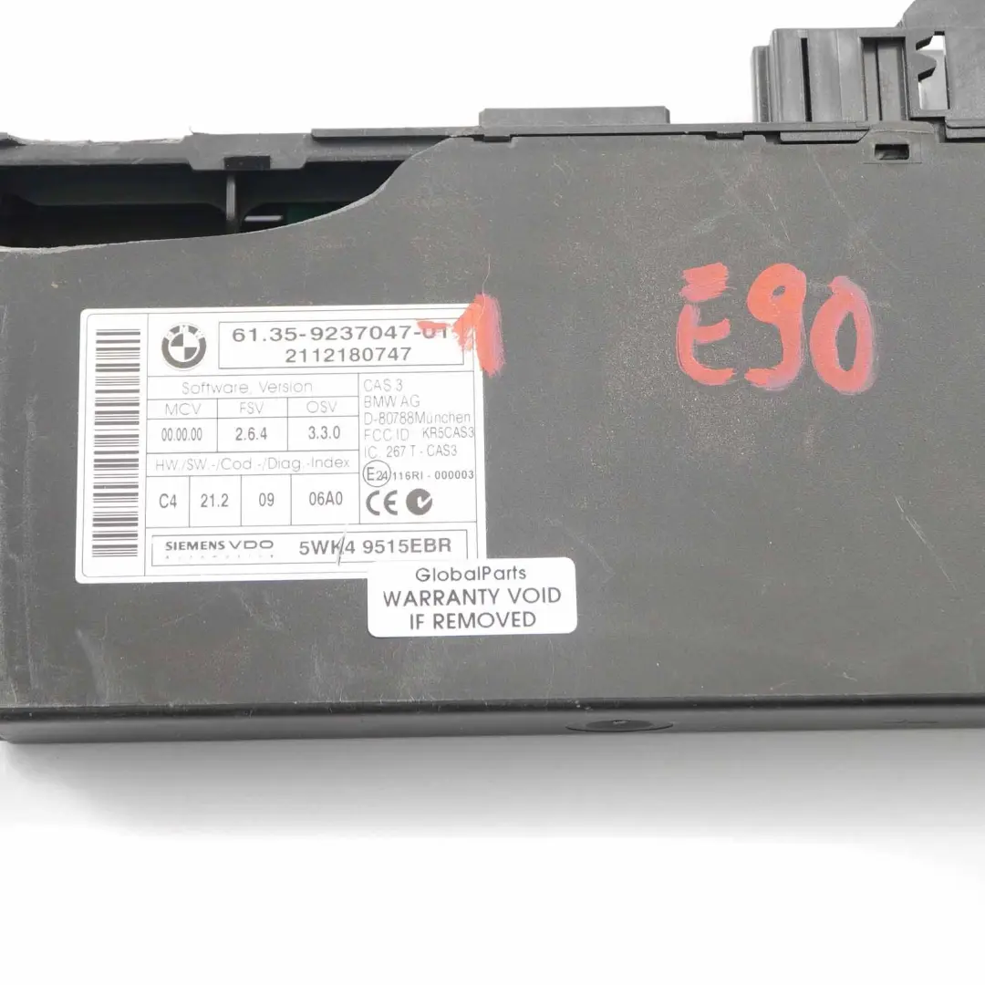 BMW E87 E90 Moduł Komfortu Sterownik CAS - SKU 9237047-1 - Numer Części 9237047