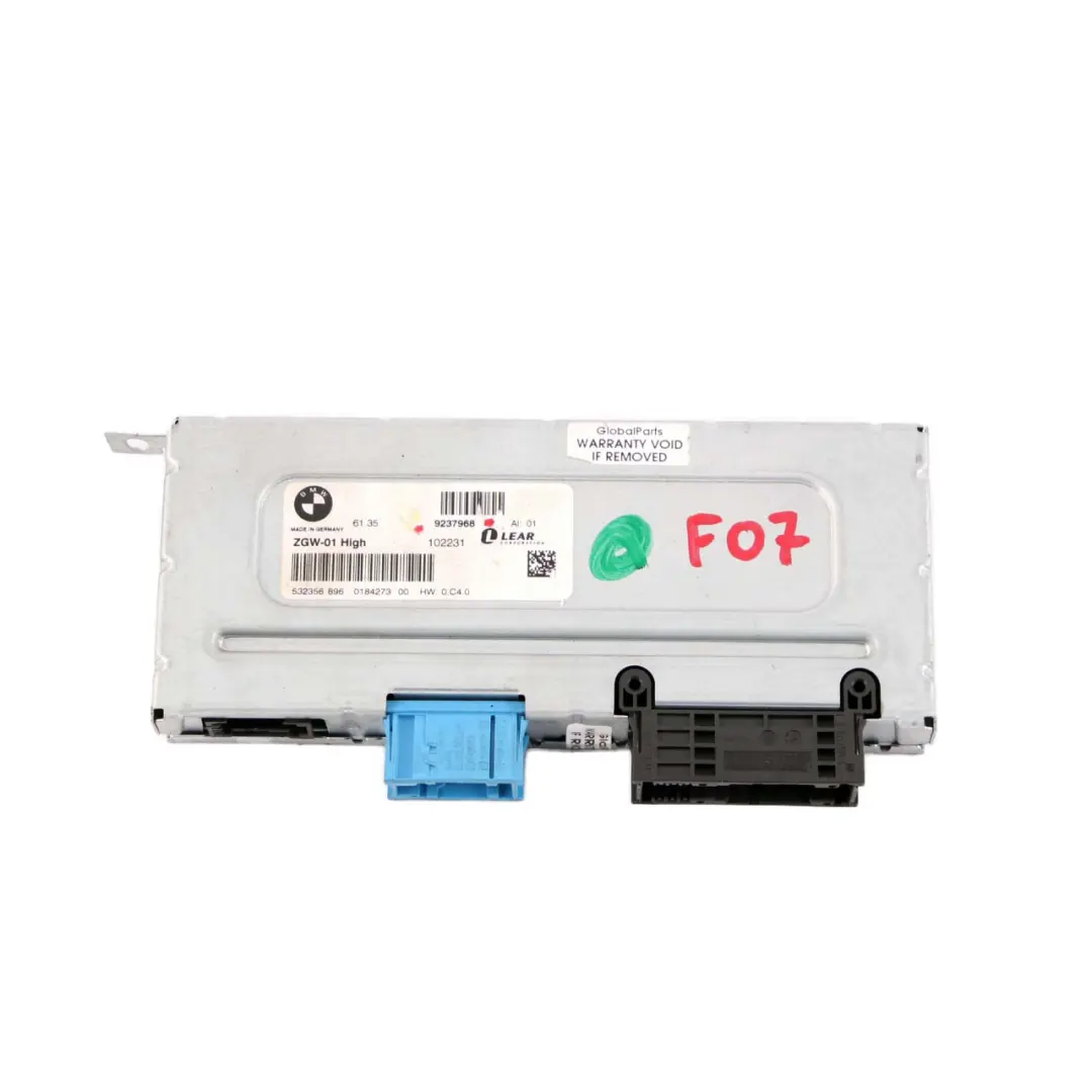BMW F07 GT Central Gateway Module ECU Control Unit Lear ZGW-01 High - SKU 9237968 - Part number 9237968
