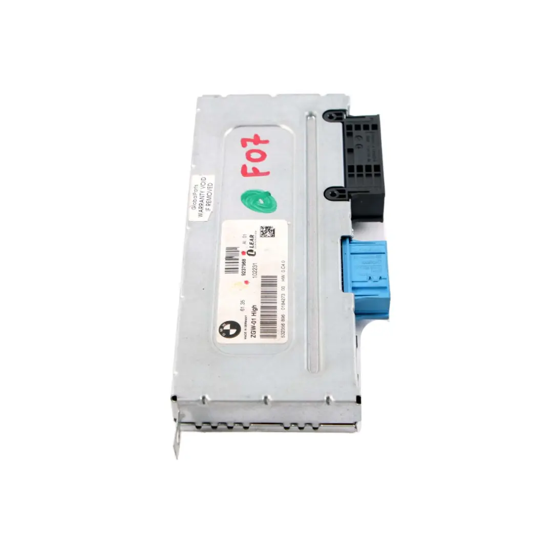 Pasarela central Módulo ECU Unidad Controlar Lear ZGW-01 Alta para BMW F07 GT con número de pieza 9237968 BMW F07 GT Pasarela central Módulo ECU Unidad Controlar Lear ZGW-01 Alta - SKU 9237968 - Número de pieza 9237968